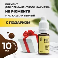 Пигмент для бровей NE Pigments 10 мл Каштан теплый №107 с подарком
