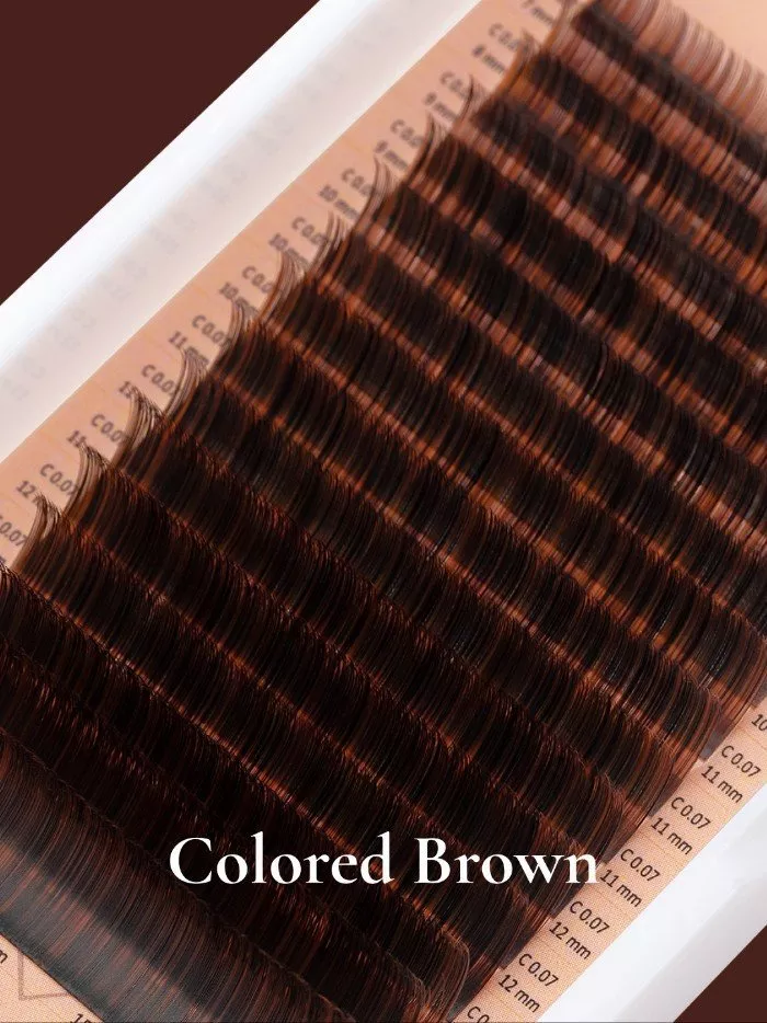 Колорированные ресницы BARBARA (Барбара) №1 (коричневые) МИКС