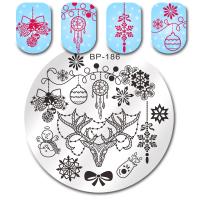Born Pretty, Пластина для стемпинга 5,5 см 41075 BP-186 Christmas, 1 шт