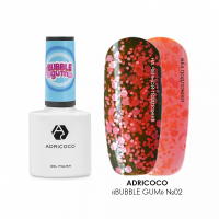 Гель-лак Bubble gum с цветной неоновой слюдой №02 сладкий арбуз, ADRICOCO, 8 мл